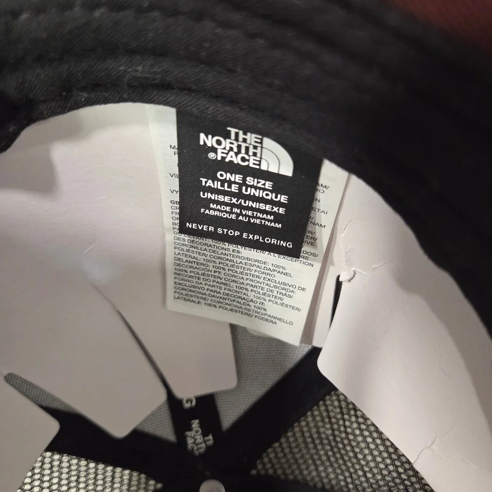 The North Face Mens Brown Mudder Trucker Hat OS Snapback Logo Patch Mesh Cap NWT